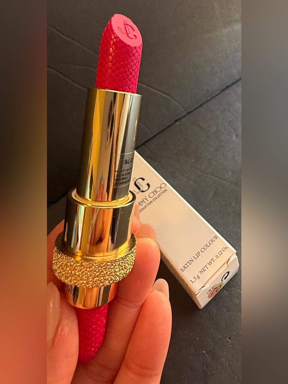 Jimmy Choo Seduction Satin Lipstick 007 Hot Pink 3.5g / 0.12oz Unused Tester